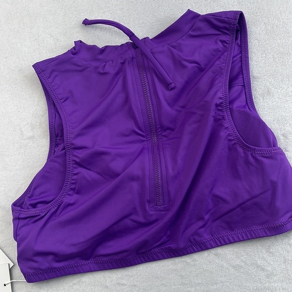NWT Andie Swim M Purple Violet The‎ Venice High Neck Top Bathing Suit Top - Picture 8 of 14